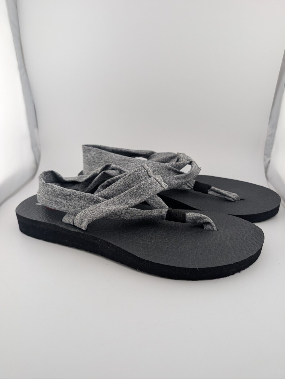 Skechers Women's Size 10 Yoga Mat Foam Slingback Sandals Fabric Cali Gray Black
